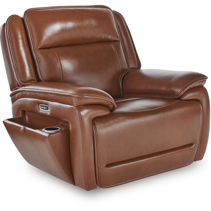 Healy Pier - Chocolate - Power Recliner / Adj Headrest Signature Design by Ashley® 