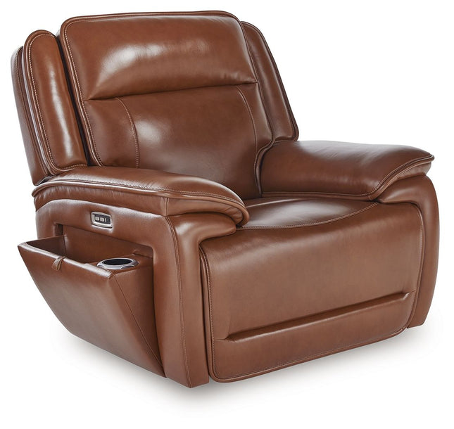 Healy Pier - Chocolate - Power Recliner / Adj Headrest Signature Design by Ashley® 