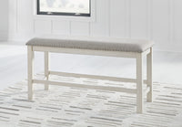 Thumbnail for Robbinsdale - Antique White - Dbl Counter Height Upholstered Dining Bench - Tony's Home Furnishings