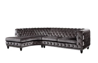 Atesis - Sectional Sofa - Dark Gray Velvet - Tony's Home Furnishings