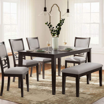 Langwest - Brown - Dining Room Table Set (Set of 6) Signature Design by Ashley® 