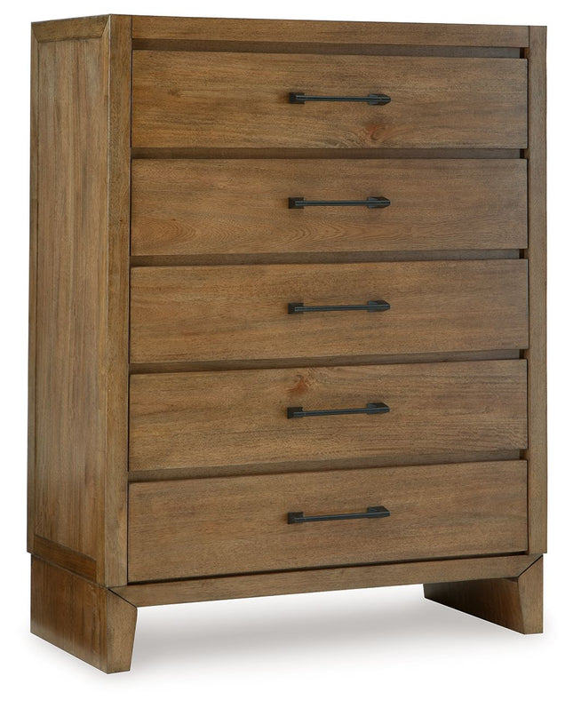 Sherbana - Light Brown - Five Drawer Chest Signature Design by Ashley® 