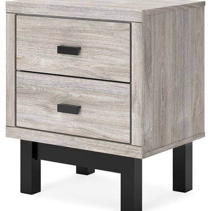 Vessalli - Black / Gray - Two Drawer Nightstand Signature Design by Ashley® 