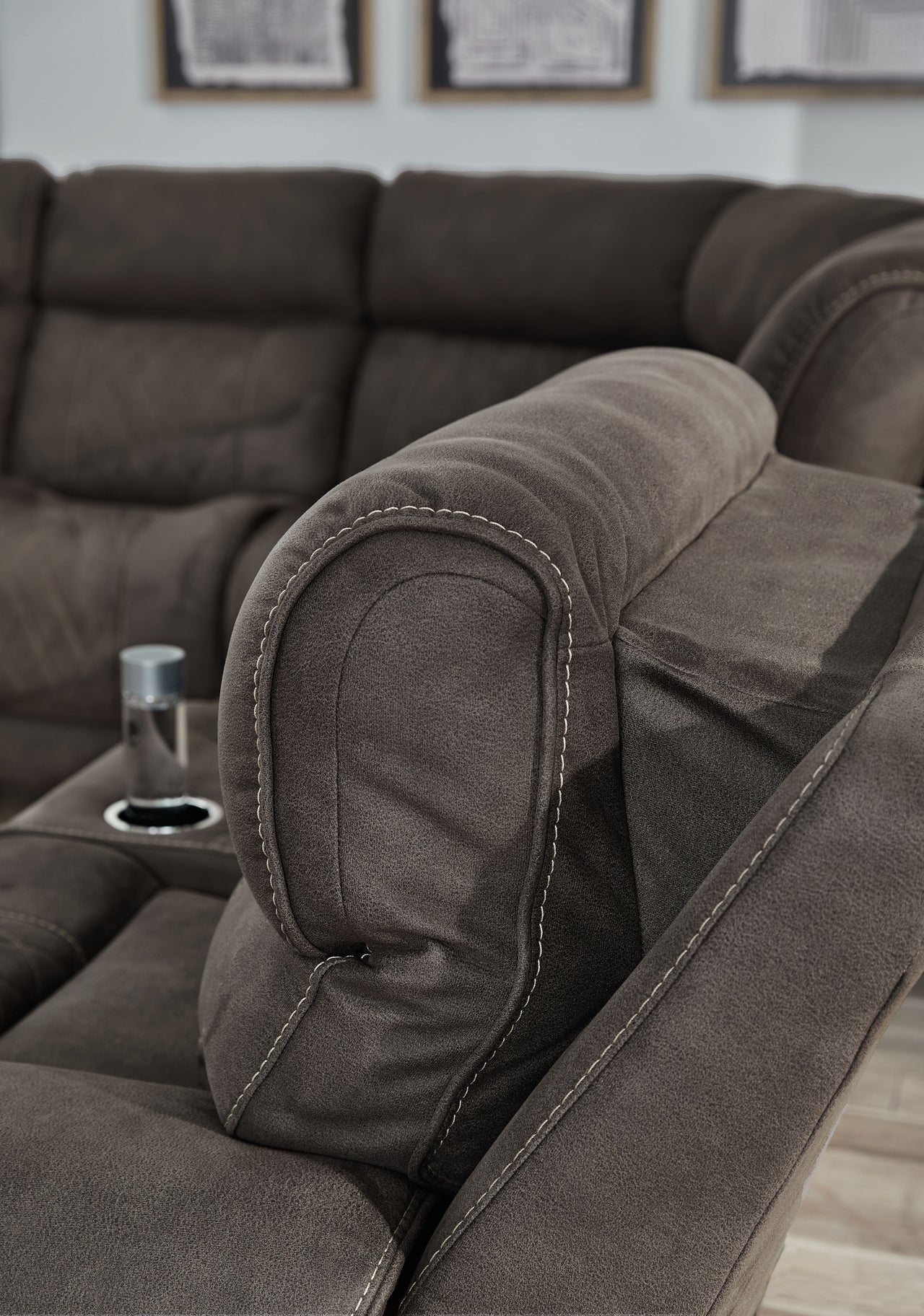 Hoopster - Gunmetal - Zero Wall Power Recliner With Console 6 Pc Sectional - Tony's Home Furnishings