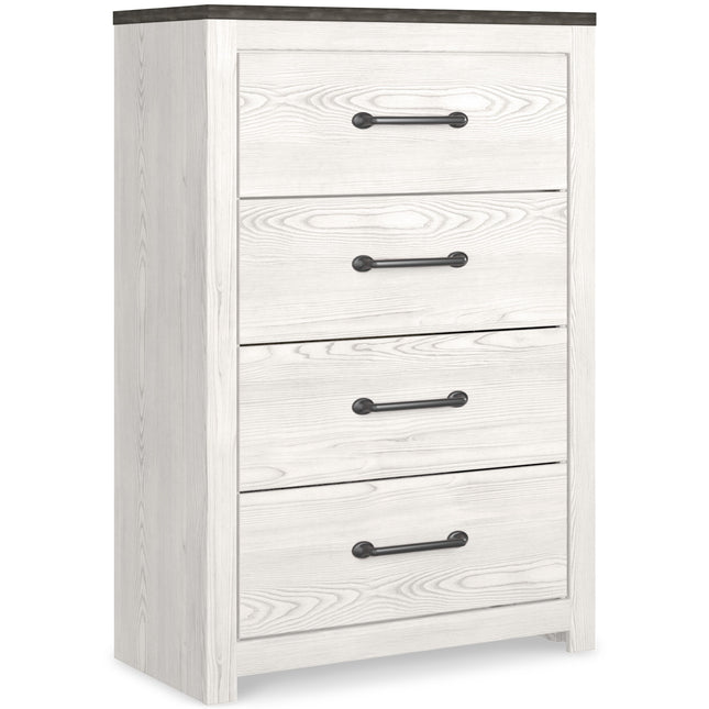 Gerridan - White / Gray - Four Drawer Chest Signature Design by Ashley® 