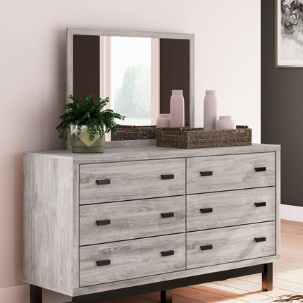 Vessalli - Gray - Dresser And Mirror Signature Design by Ashley® 