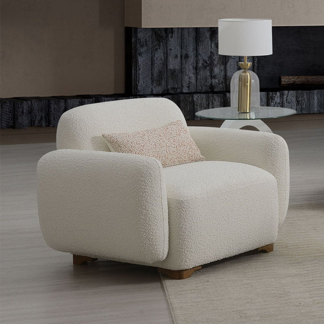 Darius - Chair With Pillow - Beige Boucle ACME 