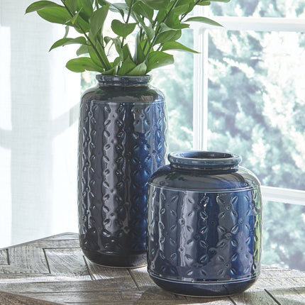 Marenda - Navy Blue - Vase Set (Set of 2) Ashley Furniture 