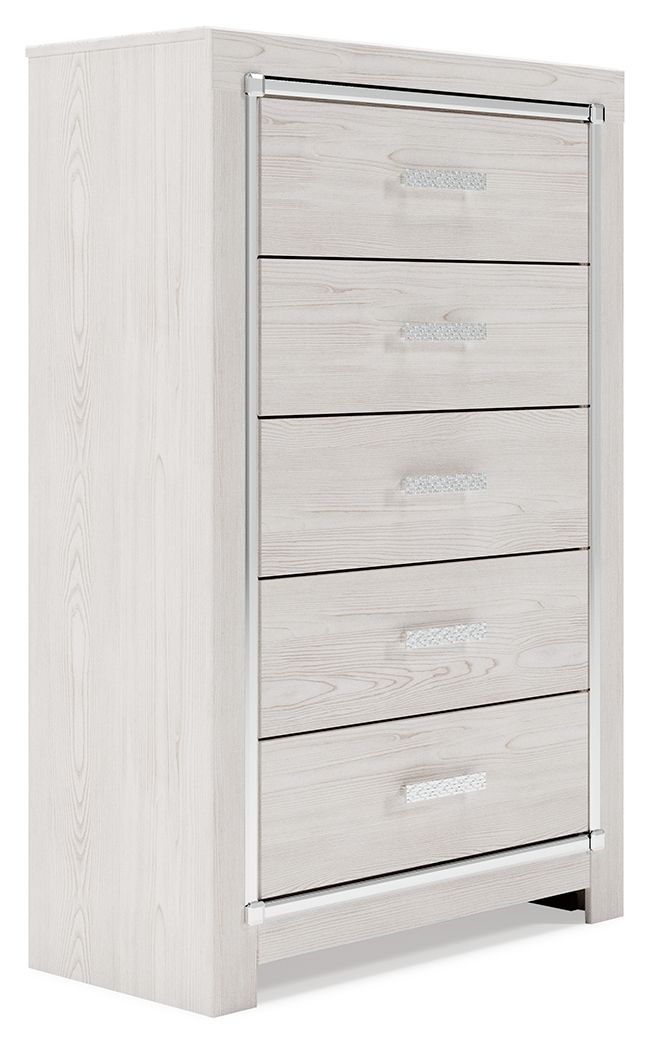 Altyra - White - Five Drawer Chest Ashley Furniture 