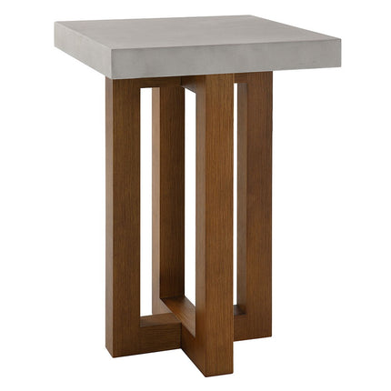 Keven - End Table - Faux Concrete Top & Walnut  Finish ACME 