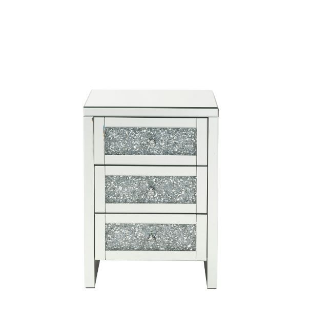 Noralie - Accent Table - Mirrored & Faux Diamonds - 26" - Tony's Home Furnishings