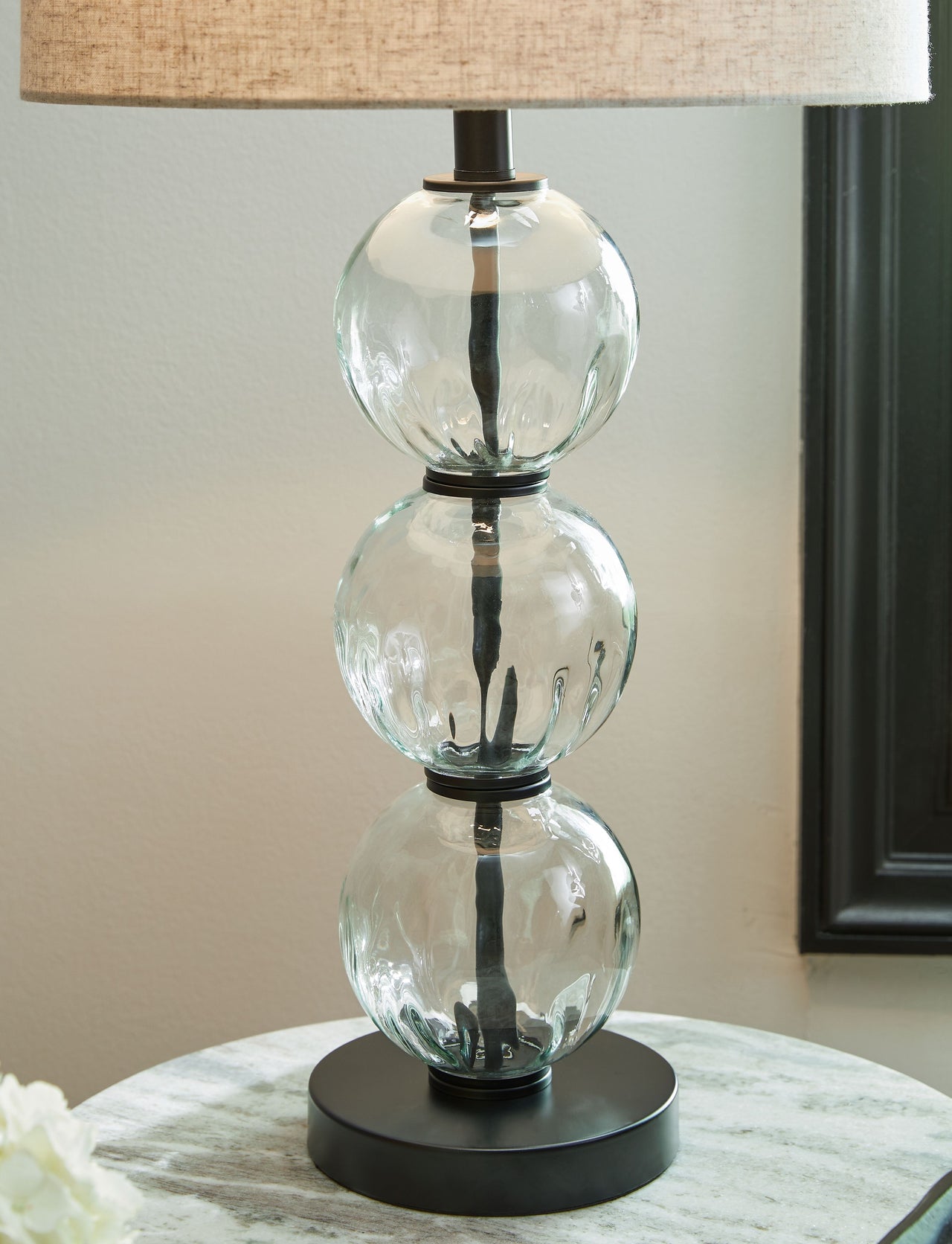 Airbal - Clear / Black - Glass Table Lamp (Set of 2) - Tony's Home Furnishings