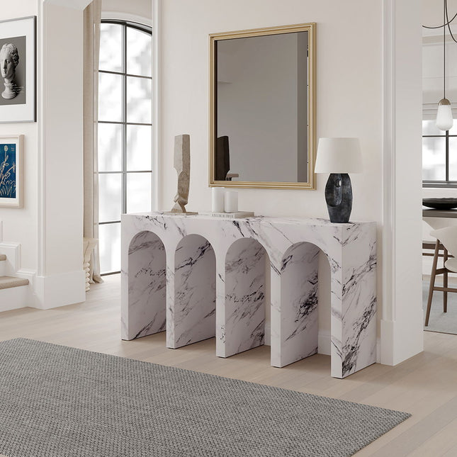 Fritzy - Console Table - Engineered Stone Finish ACME 