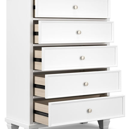 Fortman - White - Five Drawer Chest Signature Design by Ashley® 