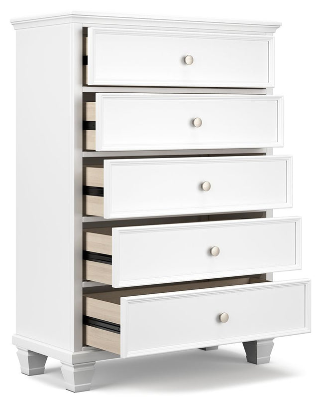 Fortman - White - Five Drawer Chest Signature Design by Ashley® 