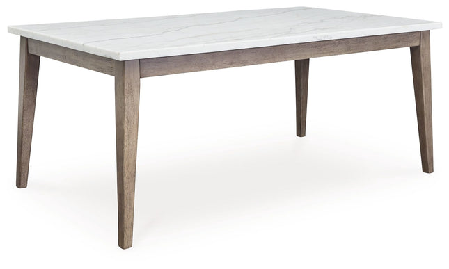 Loyaska - White / Brown - Rectangular Dining Room Table - Tony's Home Furnishings