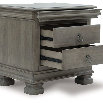 Lexorne - Gray - Three Drawer Night Stand Signature Design by Ashley® 