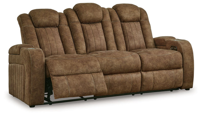 Wolfridge - Brindle - Power Reclining Sofa With Adj Headrest Signature Design by Ashley® 