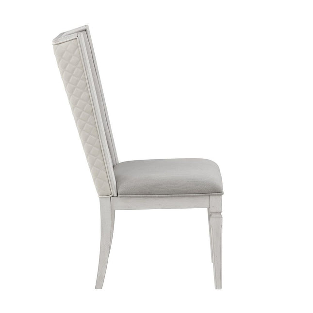 Katia - Hostess Chair (Set of 2) - Light Gray & Weathered White ACME 