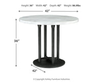 Centiar - Black / Gray - Round Dining Room Counter Table Signature Design by Ashley® 
