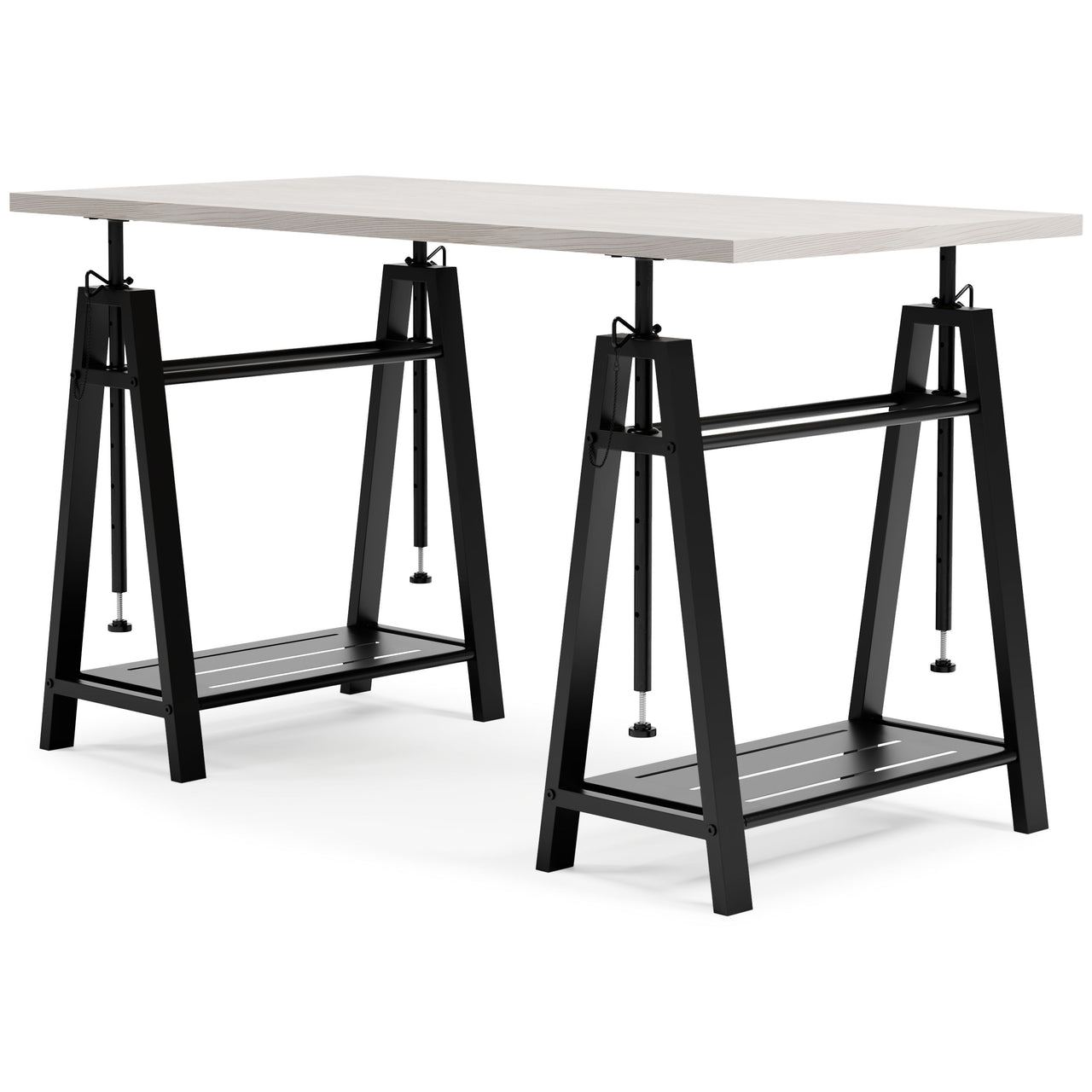 Bayflynn - White / Black - Adjustable Height Desk - Tony's Home Furnishings