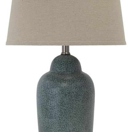 Saher - Green - Ceramic Table Lamp  - Earthy Ceramic Ashley Furniture 