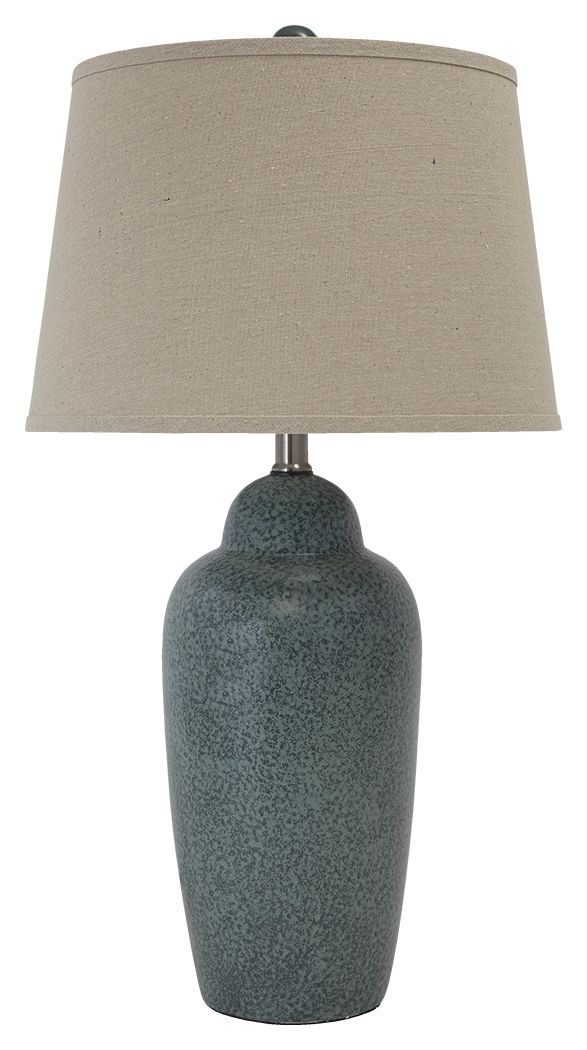 Saher - Green - Ceramic Table Lamp  - Earthy Ceramic Ashley Furniture 