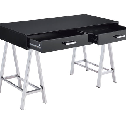 Coleen - Desk - Black High Gloss & Chrome ACME 