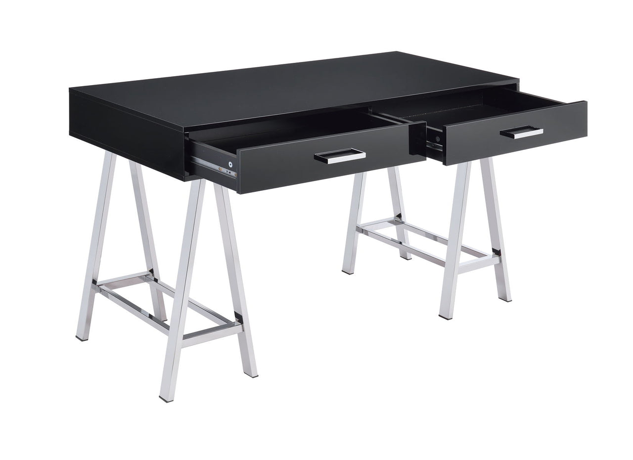 Coleen - Desk - Black High Gloss & Chrome ACME 