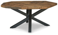 Thumbnail for Haileeton - Brown / Black - Oval Cocktail Table - Tony's Home Furnishings