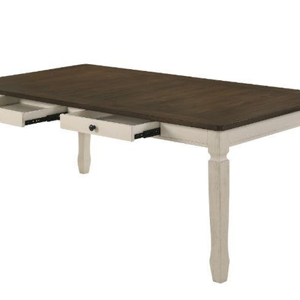 Fedele - Dining Table - Weathered Oak & Cream Finish ACME 