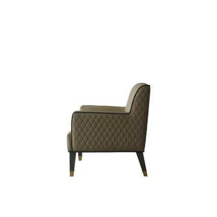 House - Beatrice Accent Chair - Tan PU & Charcoal Finish ACME 