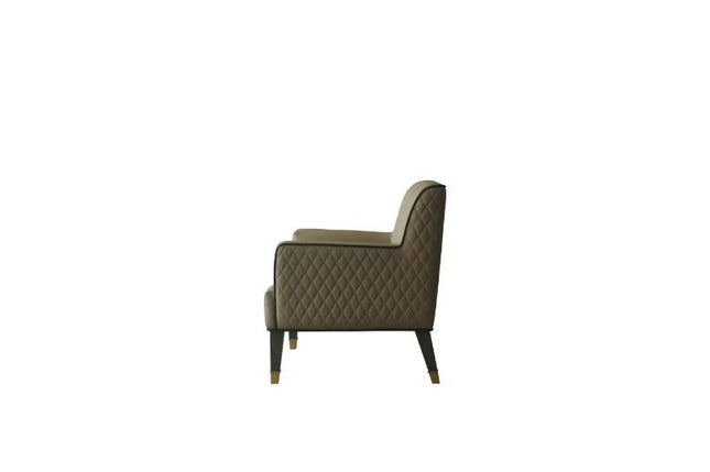 House - Beatrice Accent Chair - Tan PU & Charcoal Finish ACME 