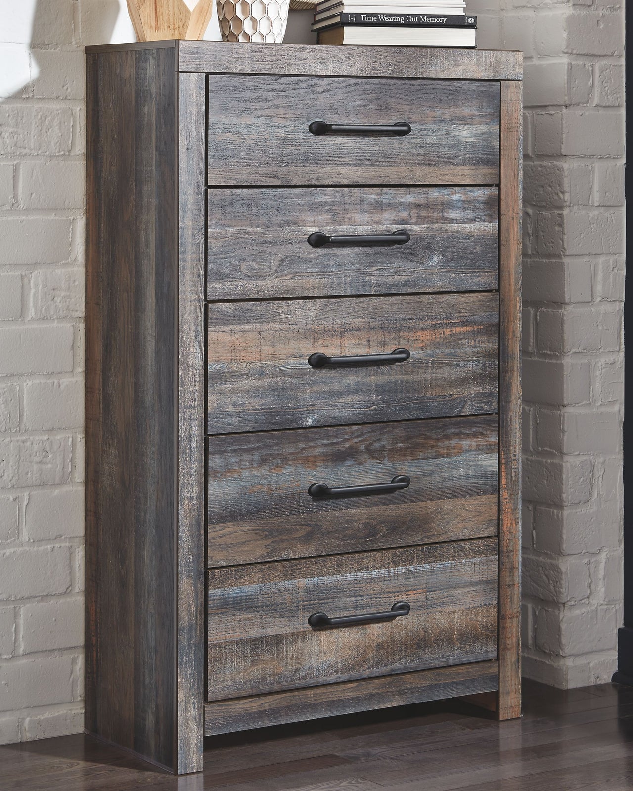 Drystan - Brown / Beige - Five Drawer Chest Ashley Furniture 