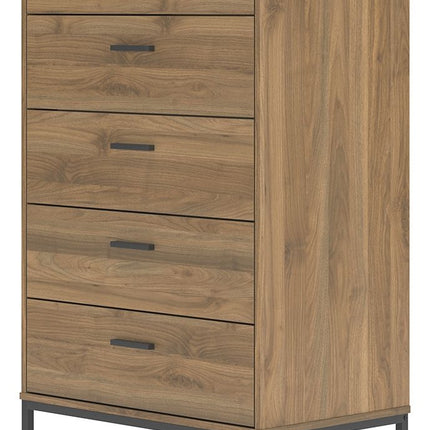 Deanlow - Honey - Five Drawer Chest Signature Design by Ashley® 