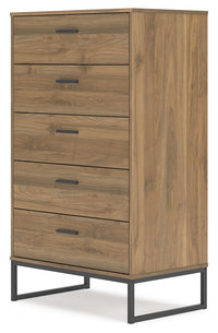 Deanlow - Honey - Five Drawer Chest Signature Design by Ashley® 