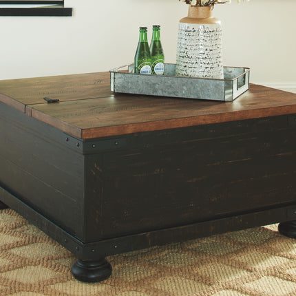 Valebeck - Black / Brown - Lift Top Cocktail Table Ashley Furniture 