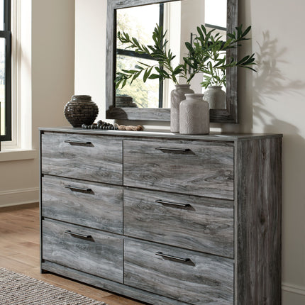 Baystorm - Gray - Dresser, Dark Gray Mirror Signature Design by Ashley® 