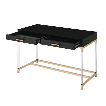 Adiel - Desk - Black & Gold Finish ACME 