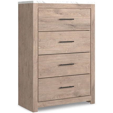 Senniberg - Light Brown - Four Drawer Chest Ashley Furniture 