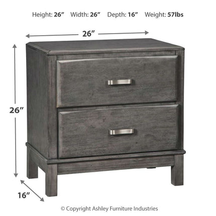 Caitbrook - Gray - Two Drawer Night Stand Ashley Furniture 