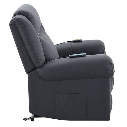 Domana - Power Recliner With Lift & Heating & Massage - Dark Blue Fabric ACME 