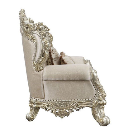 Danae - Loveseat - Fabric, Champagne & Gold Finish ACME 