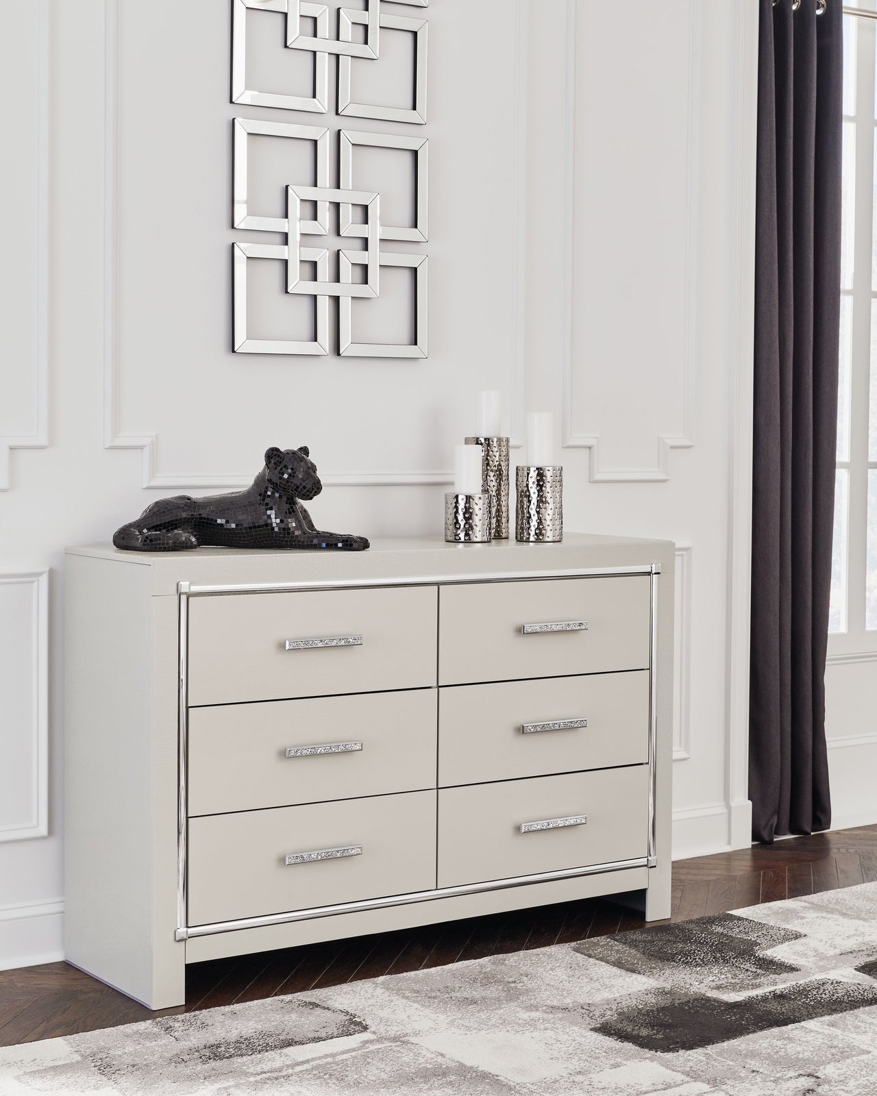 Zyniden - Silver - Six Drawer Dresser Signature Design by Ashley® 