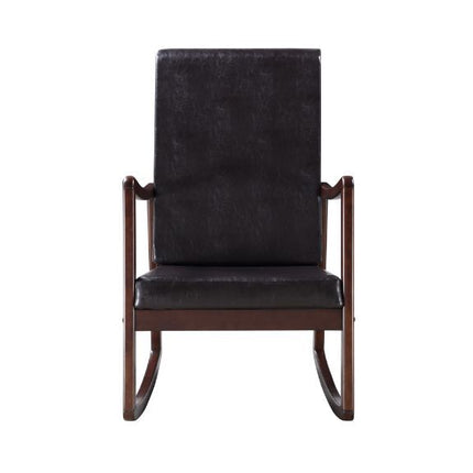 Raina - Rocking Chair - Dark Brown PU & Espresso Finish ACME 