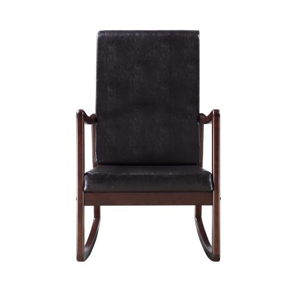 Raina - Rocking Chair - Dark Brown PU & Espresso Finish ACME 
