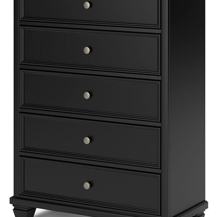 Lanolee - Black - Five Drawer Chest Signature Design by Ashley® 