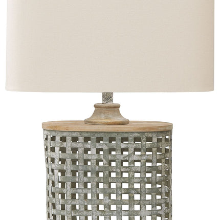 Deondra - Gray - Metal Table Lamp Ashley Furniture 