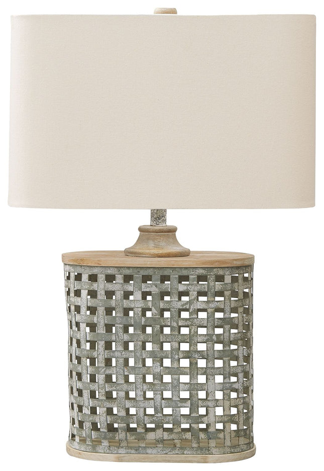 Deondra - Gray - Metal Table Lamp Ashley Furniture 