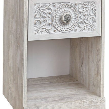 Paxberry - Whitewash - One Drawer Night Stand Ashley Furniture 